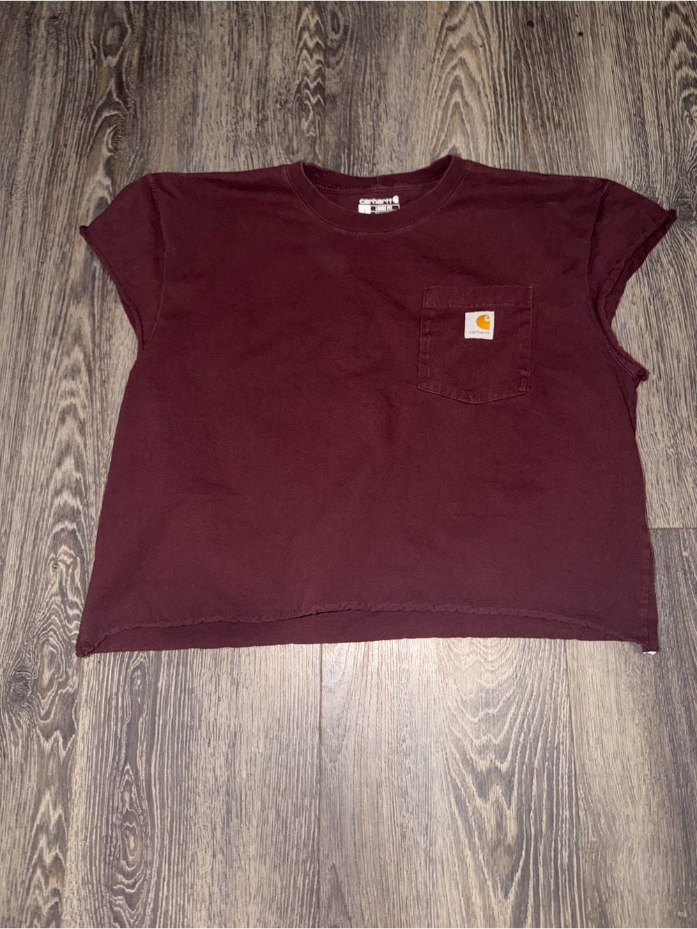 Burgundy Carhartt cropped cutoff t-shirt tank Size Large